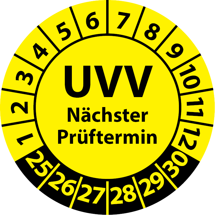 Prüfplaketten UVV Nächster Prüftermin - UVV-Plaketten