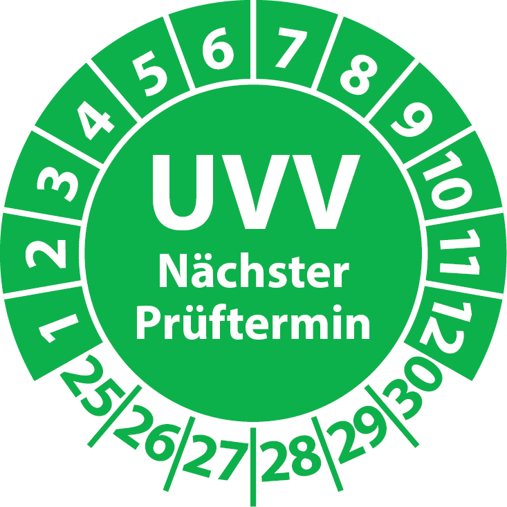 Prüfplaketten UVV Nächster Prüftermin - UVV-Plaketten