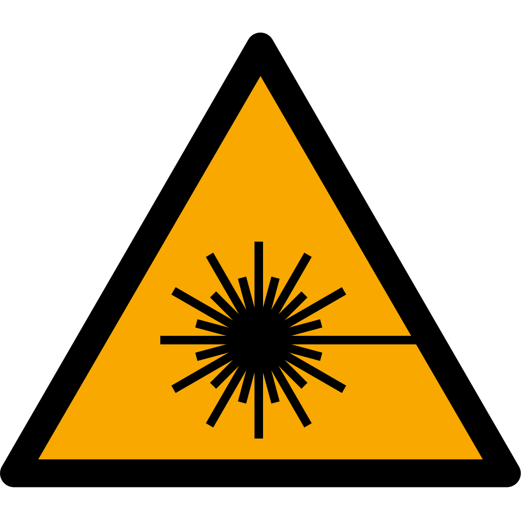 Warnzeichen Aufkleber W004 Warnung vor Laserstrahl