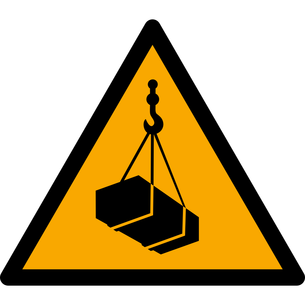 Warnzeichen Aufkleber W015 Warnung vor schwebender Last